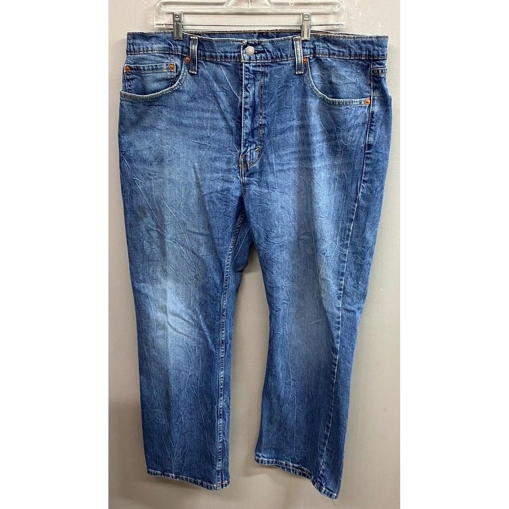 Levis 527 Bootcut Jeans Mens 40x30 Blue Whiskered Denim Logo Cotton Slim Fit
